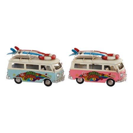 Véhicule DKD Home Decor Décoratif Métal Fourgonnette (2 pcs) (16 x 6.5 x 10 cm)