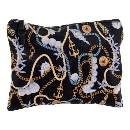 Trousse de toilette DKD Home Decor Jaune Noir Polyester (16 x 1 x 22 cm)