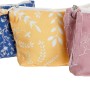 Trousse de toilette DKD Home Decor Jaune Rose Coton Blue marine Boho (3 pcs) (17 x 6 x 13 cm)