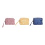 Trousse de toilette DKD Home Decor Jaune Rose Coton Blue marine Boho (3 pcs) (24 x 9 x 18 cm)