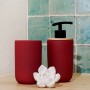 Ensemble de Bain DKD Home Decor Noir Rouge Bambou Grès (2 pcs) (7 x 7 x 18.5 cm)