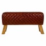 Banquette Alexandra House Living Cuir Bois de manguier 46 x 35 x 89 cm