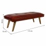 Banquette Alexandra House Living Rouge Cuir Bois de manguier 53 x 38 x 115 cm