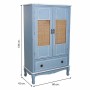 Armoire Alexandra House Living Bleu Rotin Bois d'épicéa Bois MDF 42 x 138 x 80 cm