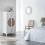 Armoire Alexandra House Living Blanc Rotin Bois d'épicéa Bois MDF 40 x 135 x 70 cm