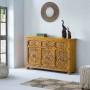 Buffet Alexandra House Living Jaune Fer Bois de manguier 45 x 96 x 147 cm