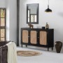 Aparador Alexandra House Living Negro Madera de pino Madera MDF 38 x 91 x 152 cm