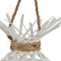 Bougeoir DKD Home Decor Blanc Bois Bambou (30 x 30 x 58 cm)