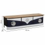 Buffet Alexandra House Living Blanc Naturel Blue marine Métal Bois de manguier 50 x 50 x 183 cm