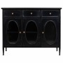 Aparador Alexandra House Living Negro Metal Vidrio 40 x 80 x 100 cm