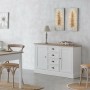 Buffet Alexandra House Living Blanc Marron Alliage de Zinc Bois MDF 40 x 82 x 124 cm