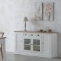 Buffet Alexandra House Living Blanc Marron Alliage de Zinc Bois MDF 40 x 80 x 150 cm