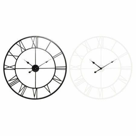 Horloge Murale DKD Home Decor Noir Métal Blanc (60 x 3 x 3 cm) (2 pcs)