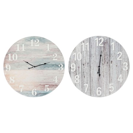 Horloge Murale DKD Home Decor méditerranéen Bois MDF (2 pcs) (60 x 4.5 x 60 cm)