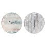 Horloge Murale DKD Home Decor méditerranéen Bois MDF (2 pcs) (60 x 4.5 x 60 cm)