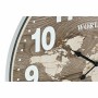 Horloge Murale DKD Home Decor Noir Bois MDF Mappemonde Marron Clair (2 pcs) (60 x 4.5 x 60 cm)