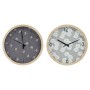 Horloge Murale DKD Home Decor Fleurs Verre Bois MDF (2 pcs) (50 x 6 x 50 cm)