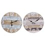Horloge Murale DKD Home Decor Cottage Bois MDF (2 pcs) (34 x 4 x 34 cm)