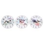 Horloge Murale DKD Home Decor Fleurs Bois MDF (3 pcs) (34 x 4 x 34 cm)