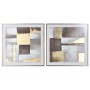 Cuadro Home ESPRIT Marrón Dorado Abstracto Moderno 80 x 4 x 80 cm (2 Unidades)