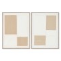 Cadre Home ESPRIT Blanc Naturel Abstrait Scandinave 60 x 3 x 80 cm (2 Unités)