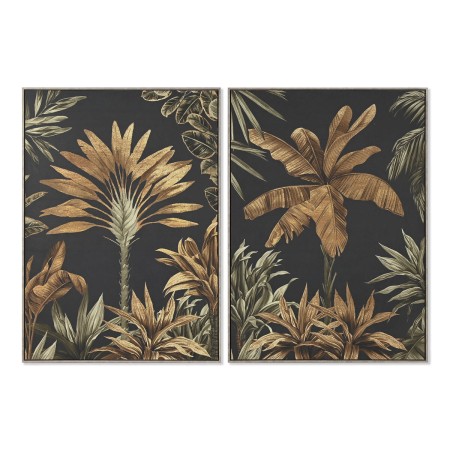 Cadre Home ESPRIT Noir Doré Palmiers Tropical 103 x 4,5 x 143 cm (2 Unités)