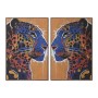 Cuadro Home ESPRIT Leopardo Urbano 80 x 4,5 x 120 cm (2 Unidades)