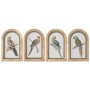 Cadre Home ESPRIT Vert Beige Perroquet Tropical 22,5 x 2,5 x 35,5 cm (4 Unités)