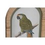 Cuadro Home ESPRIT Verde Beige Loro Tropical 22,5 x 2,5 x 35,5 cm (4 Unidades)