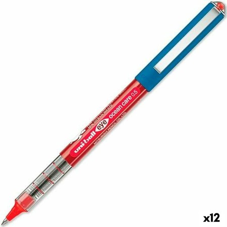 Boligrafo de tinta líquida Uni-Ball ROLLERBALL EYE OCEAN CARE 0,5 mm Rojo (12 Unidades)