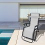 Marbueno Transat Pliante Acier Avec Coussin Jardin et Piscine 90X66X108 cm Gravité Zéro Gris 10009