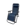 Marbueno Tumbona Plegable Acero Con Cojin Jardin y Piscina 90X66X108 cm Gravedad Cero Azul Oscuro 10011