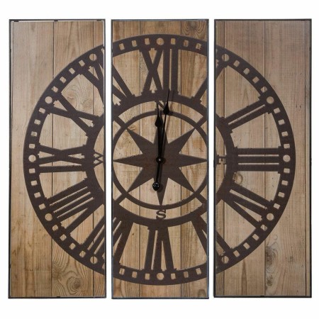 Horloge Murale Alexandra House Living Noir Fer Bois MDF 90 x 2 x 90 cm