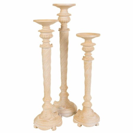 Candelabros Alexandra House Living Blanco Resina 14 x 54 x 14 cm 3 Piezas