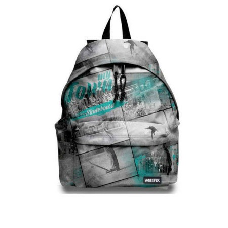 Mochila Escolar Unkeeper SKATEBOARD Gris 32,5 x 43 x 13,5 cm