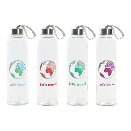 Bouteille en Verre DKD Home Decor Let`s Travel (600 ml) (4 pcs)