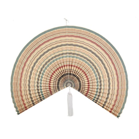 Abanico Romimex Azul Rojo Beige Bambú 150 x 77 x 3 cm