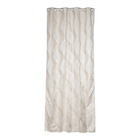 Rideau DKD Home Decor À anneaux Beige Polyester (140 x 140 x 270 cm)