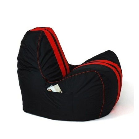 Pouf GO GIFT Noir Rouge Oxford tejido antidesgarros Cuir écologique 140 x 100 x 100 cm 140 x 100 cm