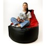 Pouf GO GIFT Noir Rouge Crème Bronze Imitation Cuir 130 x 90 cm