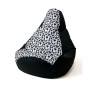 Pouf GO GIFT Blanc Noir 130 x 90 cm Poire