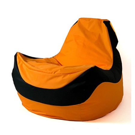 Puff GO GIFT Negro Naranja Oxford tejido antidesgarros 140 x 100 x 100 cm 140 x 100 cm