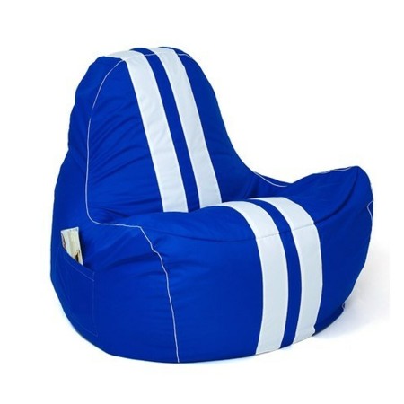 Pouf GO GIFT Bleu Blanc Oxford tejido antidesgarros 140 x 100 x 100 cm 140 x 100 cm