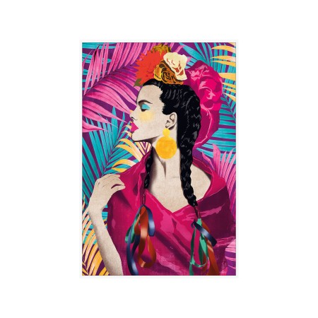 Toile Romimex Bois Toile Bois MDF Femme 62 x 92 x 4 cm