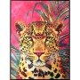 Cuadro Romimex Terciopelo Madera MDF Leopardo 103 x 143 x 4 cm