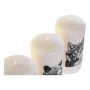 Bougie DKD Home Decor Blanc Ours (3 pcs) (7 x 7 x 13.5 cm)