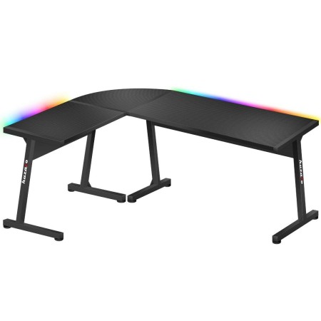 Mesa de Escritorio Gaming Huzaro HZ-Hero 6.0 Black RGB Negro Acero Fibra de carbono 147 x 74 x 112 cm