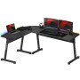 Mesa de Escritorio Gaming Huzaro HZ-Hero 6.0 Black RGB Negro Acero Fibra de carbono 147 x 74 x 112 cm