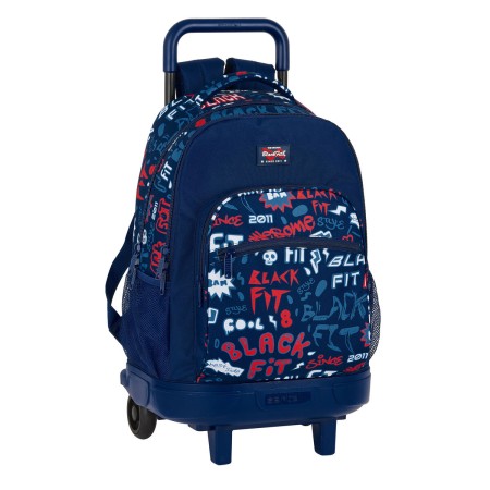 Mochila Escolar con Ruedas BlackFit8 Letters Azul marino 33 x 45 x 22 cm