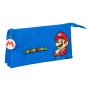 Trousse Fourre-Tout Triple Super Mario Play Bleu Rouge 22 x 12 x 3 cm